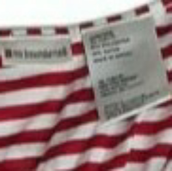 Red white striped Long Juniors sz 15/17 soft tank top built in bra Womens shirt - Picture 3 of 6